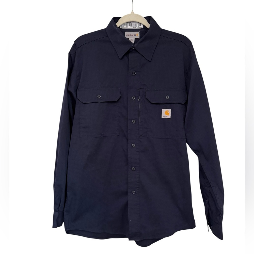 Carhartt Men’s Flame Resistant Tradesman Twill Dark Blue Shirt
